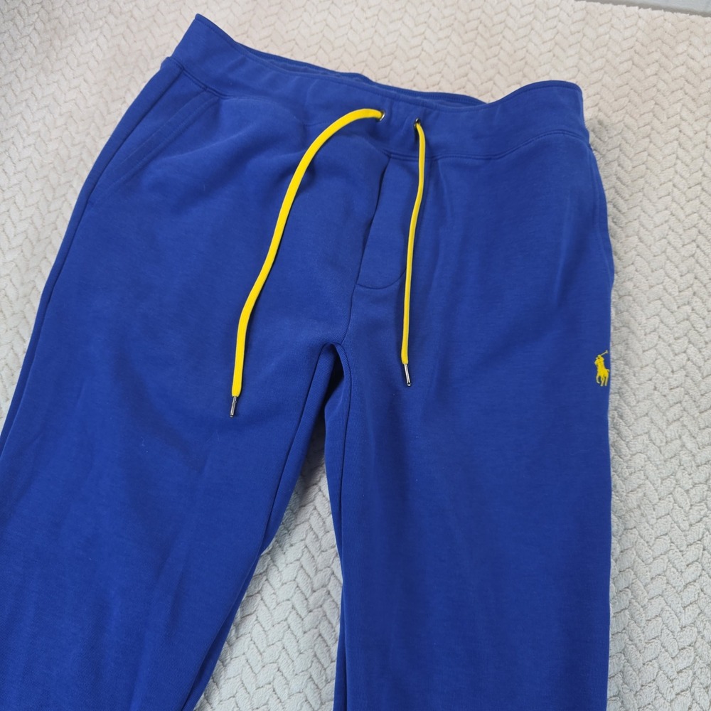 Polo Ralph Lauren Performance Mens Joggers Blue Yellow Drawstring Pony Logo M